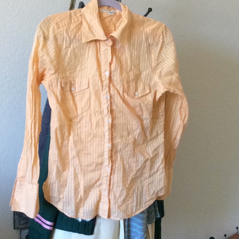 Orange button down